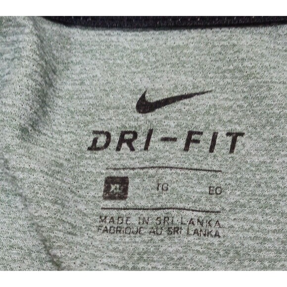 Nike Dri-Fit Men's Heather Green Fitness Workout Swoosh Crew Neck S/S Note XL - Picture 5 of 7